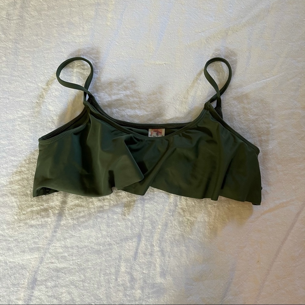 Free People Forest Green Bikini Top